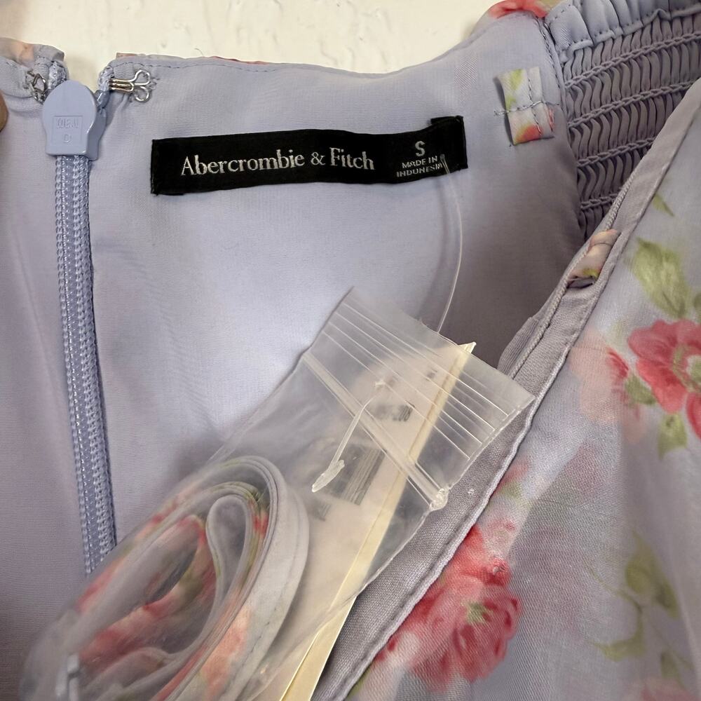 Abercrombie & Fitch Organza Floral Tiered Strapless Mini Dress Size Small NWT - Picture 4 of 5